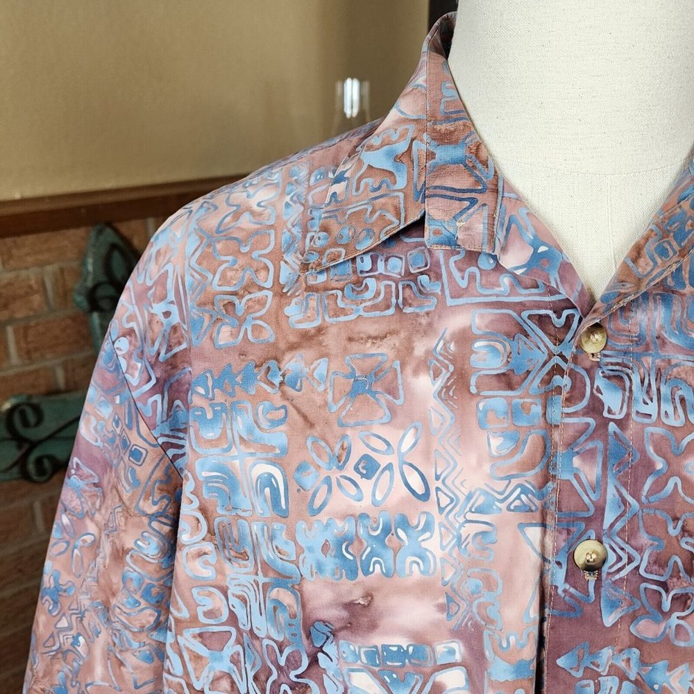 Vintage Fulton Street Shirt Works Hawaiian Style Abstract Shirt Size XL